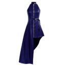 Navy Leather Maxi Dress Han8