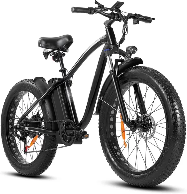 Brand 750W Electric Mountain Bike - 48V/15Ah Battery, Shimano 7-Speed, Dual Disc Brakes, Black