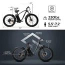 Brand 750W Electric Mountain Bike - 48V/15Ah Battery, Shimano 7-Speed, Dual Disc Brakes, Black