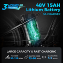 Brand 750W Electric Mountain Bike - 48V/15Ah Battery, Shimano 7-Speed, Dual Disc Brakes, Black