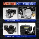 7.5HP 212CC Gasoline Engine - 4-Stroke OHV, Electric Start, Black - Ideal for Go-Karts & More