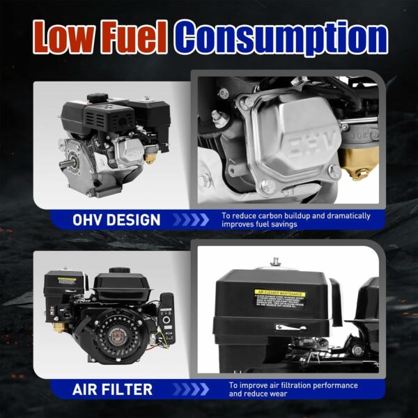 7.5HP 212CC Gasoline Engine - 4-Stroke OHV, Electric Start, Black - Ideal for Go-Karts & More - Image 3