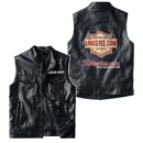 Linostee Vest Leather Jacket, Vintage Style, Customize Name And Logo