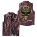 Custom Name Triumph Motorcycles Leather Vest - Personalized Logo Car Motorcycle Model