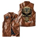 Custom Name Triumph Motorcycles Leather Vest - Personalized Logo Car Motorcycle Model