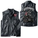 Custom Name Bimota Leather Vest - Personalized Logo Car Motorcycle Model