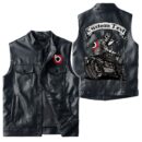 Custom Name Bimota Leather Vest - Personalized Logo Car Motorcycle Model