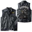 Custom Name Boss Hoss Leather Vest - Personalized Logo Car Motorcycle Model