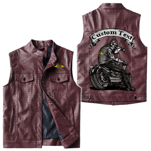 Custom Name Boss Hoss Leather Vest - Personalized Logo Car Motorcycle Model - Image 4