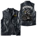 Custom Name Boss Hoss Leather Vest - Personalized Logo Car Motorcycle Model