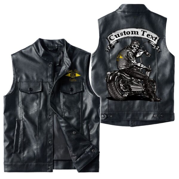 Custom Name Boss Hoss Leather Vest - Personalized Logo Car Motorcycle Model