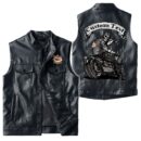 Custom Name Bsa Leather Vest - Personalized Logo Car Motorcycle Model