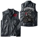 Custom Name Gas Gas Leather Vest - Personalized Logo Car Motorcycle Model