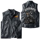 Custom Name Indian Motorcycle Leather Vest - Personalized Logo Car Motorcycle Model