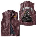 Custom Name Indian Motorcycle Leather Vest - Personalized Logo Car Motorcycle Model