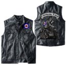 Custom Name Lambretta Leather Vest - Personalized Logo Car Motorcycle Model