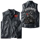 Custom Name Moto Guzzi Leather Vest - Personalized Logo Car Motorcycle Model