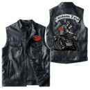 Custom Name Moto Guzzi Leather Vest - Personalized Logo Car Motorcycle Model