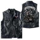 Custom Name Victory Motorcycles Leather Vest - Personalized Logo Car Motorcycle Model