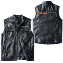 Custom Name Can Am Spyder Leather Vest - Personalized Logo Car Motorcycle Model