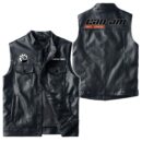 Custom Name Can Am Spyder Leather Vest - Personalized Logo Car Motorcycle Model