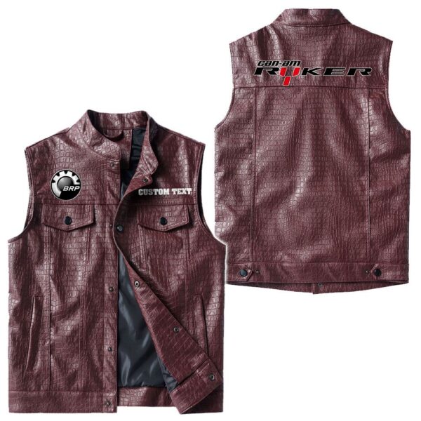 Custom Name Can Am Ryker Leather Vest - Personalized Logo Car Motorcycle Model - Image 4