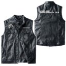 Custom Name Can Am Maverick Leather Vest - Personalized Logo Car Motorcycle Model
