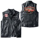 Custom Name Dodge-charger-r T Leather Vest - Personalized Logo Car Motorcycle Model