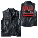 Custom Name Dodge Hell-1 Leather Vest - Personalized Logo Car Motorcycle Model