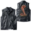 Custom Name Ford Shelby Gt500 3 Leather Vest - Personalized Logo Car Motorcycle Model