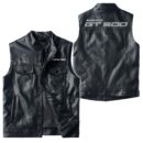Custom Name Ford Shelby Gt500 5 Leather Vest - Personalized Logo Car Motorcycle Model