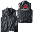 Custom Name Honda Civic Leather Vest - Personalized Logo Car Motorcycle Model