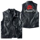 Custom Name Honda Civic Leather Vest - Personalized Logo Car Motorcycle Model