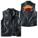 Custom Name Honda Civic Leather Vest - Personalized Logo Car Motorcycle Model