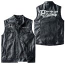 Custom Name Honda Racing Leather Vest - Personalized Logo Car Motorcycle Model