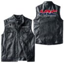 Custom Name Honda Racing Leather Vest - Personalized Logo Car Motorcycle Model