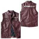 Custom Name Honda I-vtec Leather Vest - Personalized Logo Car Motorcycle Model