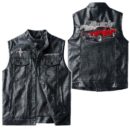 Custom Name Mustang Mach1 1969 Leather Vest - Personalized Logo Car Motorcycle Model