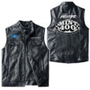 Custom Name Polaris Racing Leather Vest - Personalized Logo Car Motorcycle Model