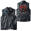Custom Name Polaris-rzr Leather Vest - Personalized Logo Car Motorcycle Model