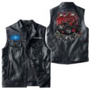 Custom Name Polaris-rzr Leather Vest - Personalized Logo Car Motorcycle Model