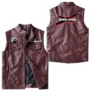 Custom Name Brp Seadoo Leather Vest - Personalized Logo Car Motorcycle Model
