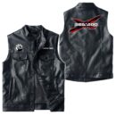 Custom Name Brp Seadoo Leather Vest - Personalized Logo Car Motorcycle Model