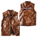 Custom Name Brp Seadoo Leather Vest - Personalized Logo Car Motorcycle Model