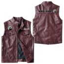 Custom Name Brp Seadoo Leather Vest - Personalized Logo Car Motorcycle Model
