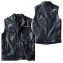 Custom Name Brp Seadoo Leather Vest - Personalized Logo Car Motorcycle Model