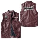 Custom Name Brp Ski-doo Leather Vest - Personalized Logo Car Motorcycle Model
