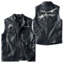 Custom Name Brp Ski-doo Leather Vest - Personalized Logo Car Motorcycle Model