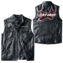 Custom Name Brp Ski-doo Leather Vest - Personalized Logo Car Motorcycle Model