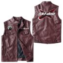 Custom Name Brp Ski-doo Leather Vest - Personalized Logo Car Motorcycle Model